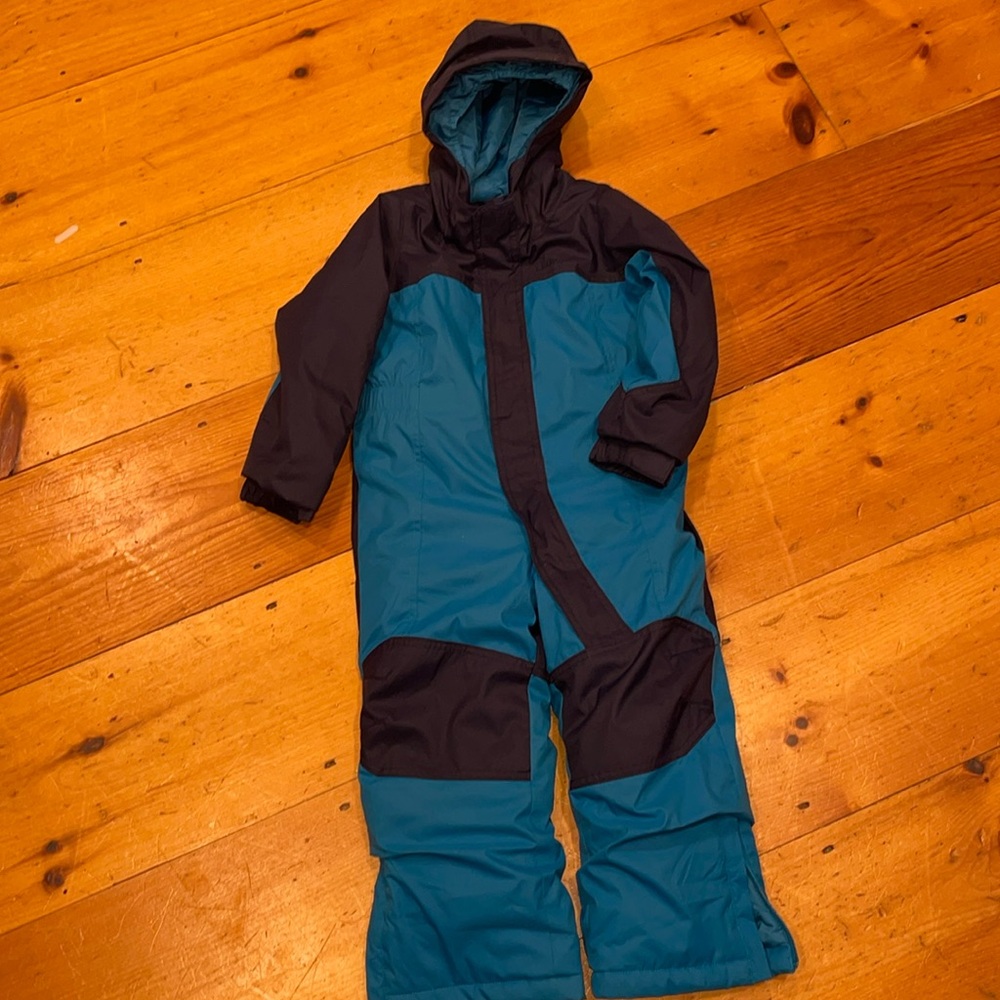 L.L. Bean Teal and Black Kids One-Piece Snow Suit
